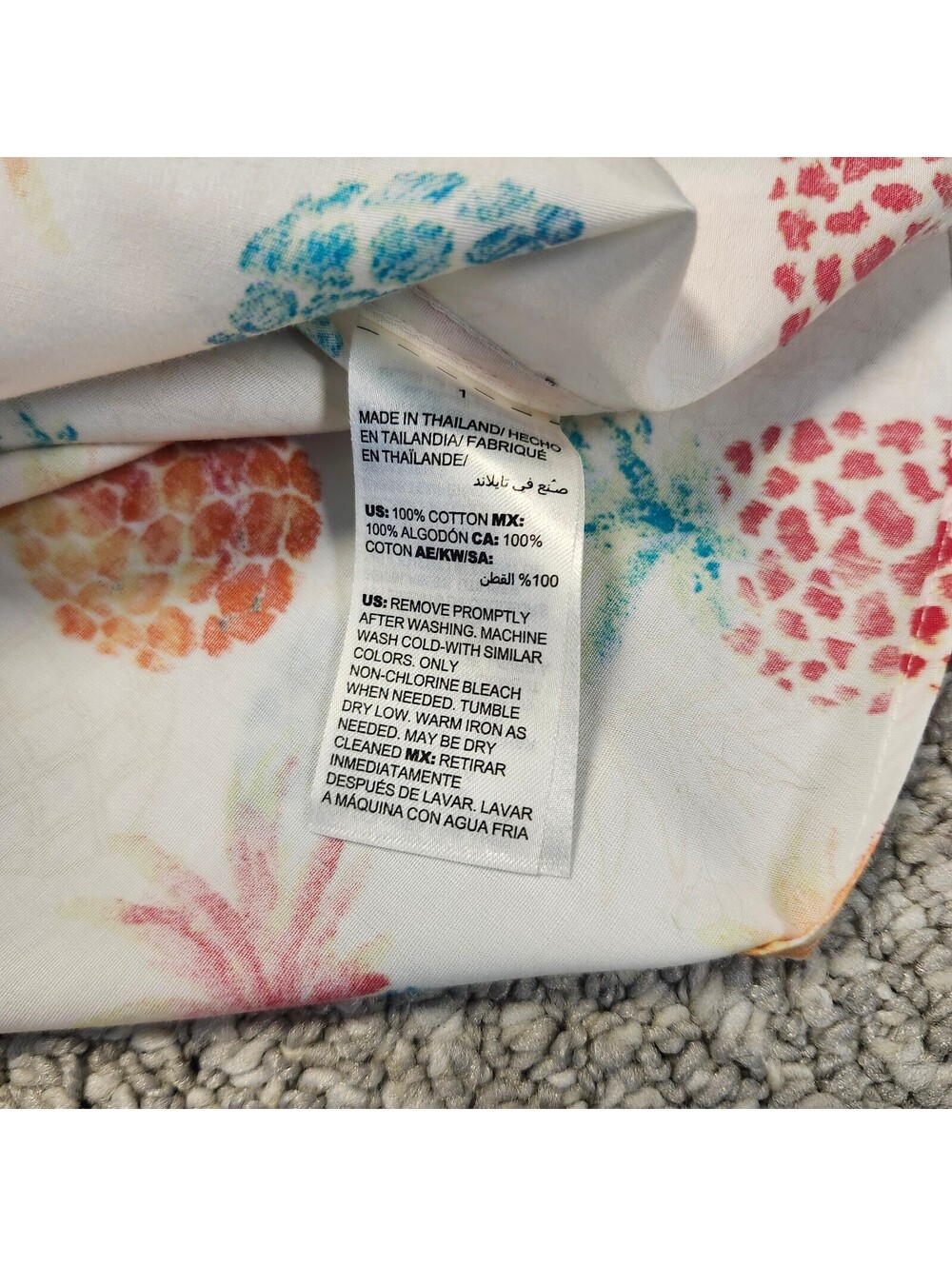 Chico's Pineapple Print Button-Up Multicolor Shirt Size 1 - Picture 7 of 7